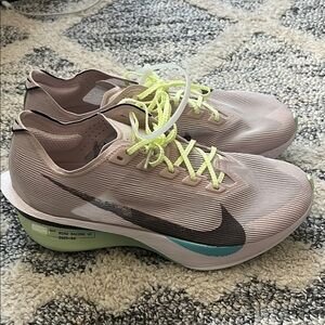 Nike Women's Athletic Shoes - Pink, Black, and Neon Yellow (Vaporfly 4)